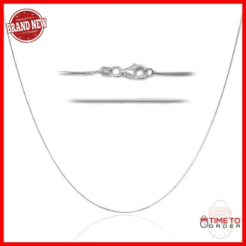 Sterling Silver Snake Chain Necklace 16-30in Lobster Clasp
